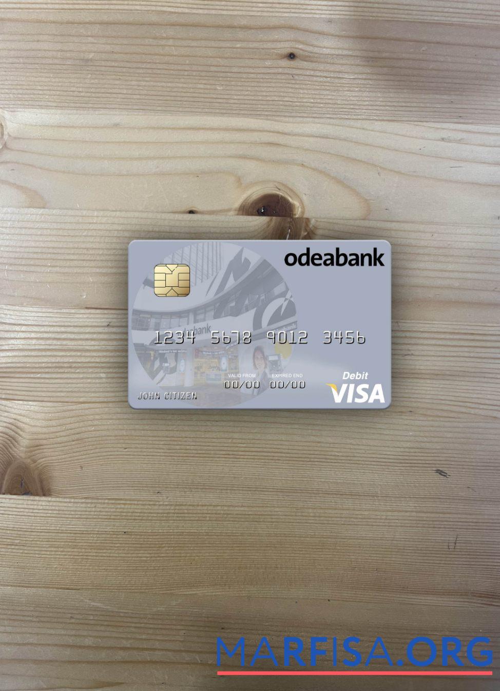 Realistic Turkey Odeabank visa debit card photolook front sample